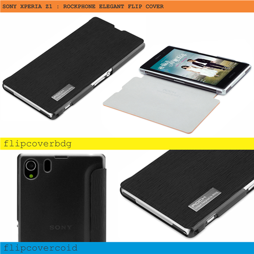 Sony Xperia Z1 - Rockphone Elegant Flip Cover - Flip Cover Bandung flipcovercoid Indonesia